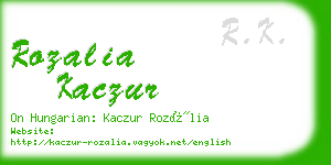 rozalia kaczur business card